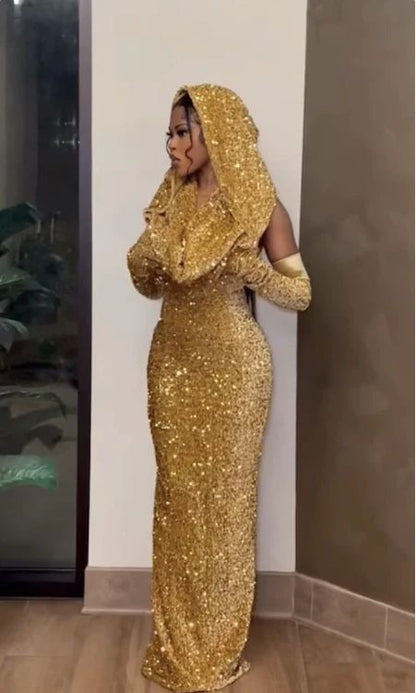 Charming gold prom dress Sheath Prom Dress Evening Dress       fg5202