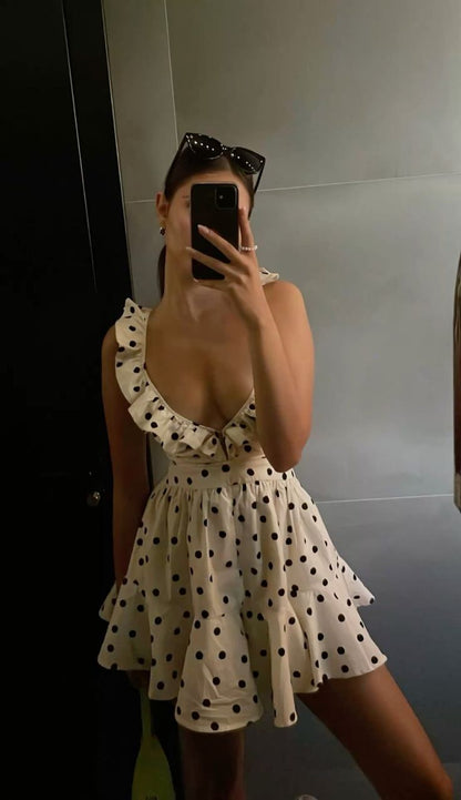 Sexy Polka Dots Cocktail Dress Short Party Dress    S7176