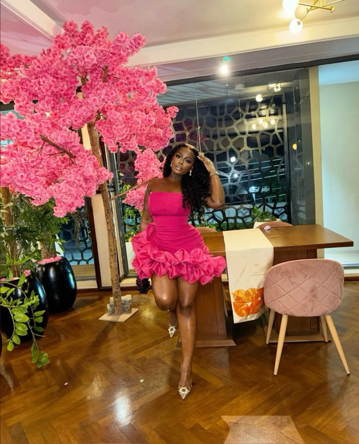 strapless cocktail dresses for girls short prom dresses,ruffle bottom african mini dress,birthday party dress,hot pink little dress  fg8190