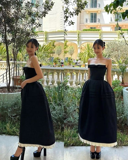 A Line Black Prom Party Dress Long Formal Evening Dress    fg7489