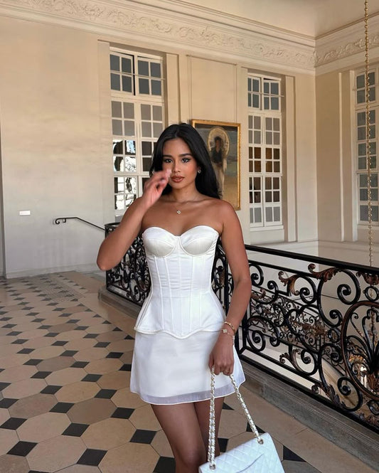 White Short Evening Dress Cocktail Dresses Short Party Dress Homecoming Dress    fg7870