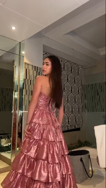 A Line High Low Pink Strapless Prom Party Dress Evening Dress   fg8092