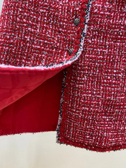 CHANEL 25S RED TWEED FOUR-POCKET SKIRT 314