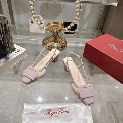 Viv 25 Slingback Pink Mesh Italian Leather 300778
