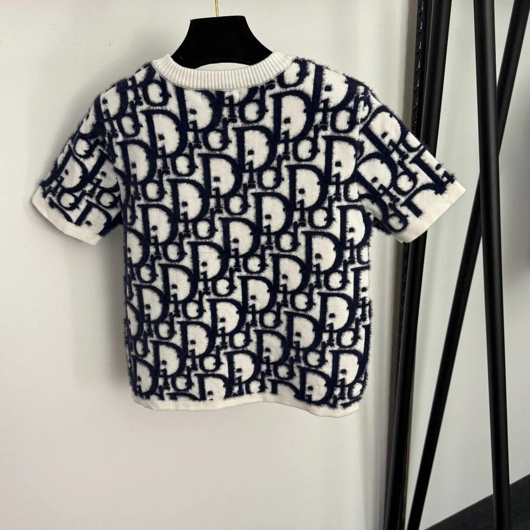 DIOR 25S SHORT-SLEEVE KNITTED CARDIGAN STYLE 330