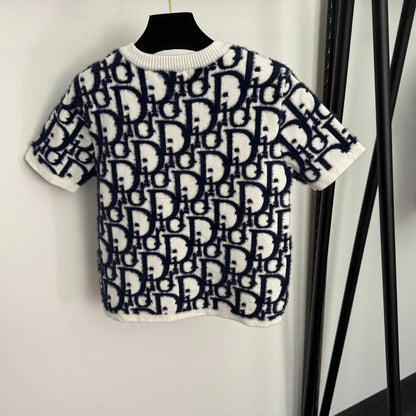 DIOR 25S SHORT-SLEEVE KNITTED CARDIGAN STYLE 330