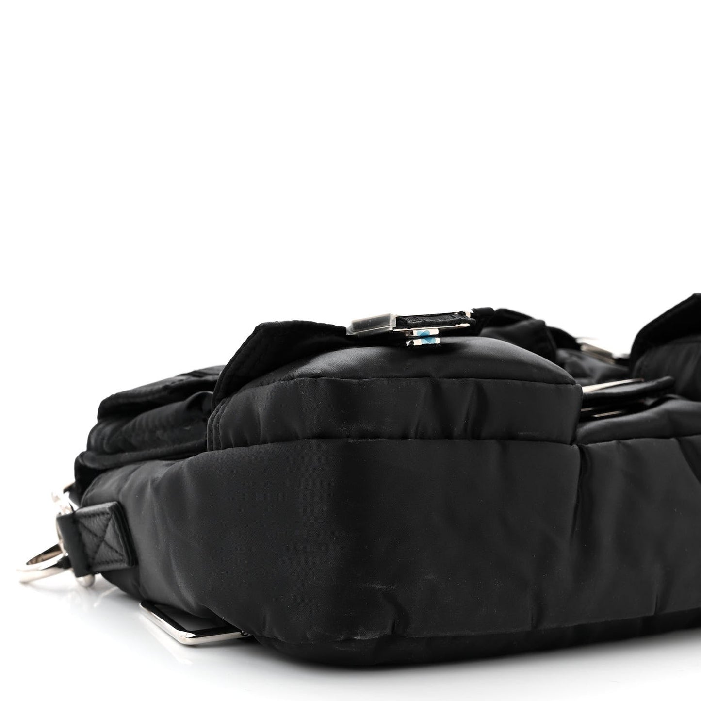 Econyl Cuoio Romano Multipocket Baguette Black