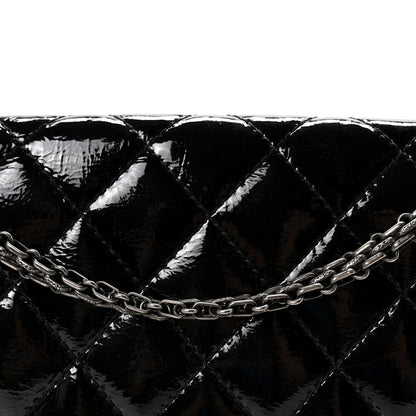 Distressed Patent Quilted 2.55 Reissue 227 Flap Black