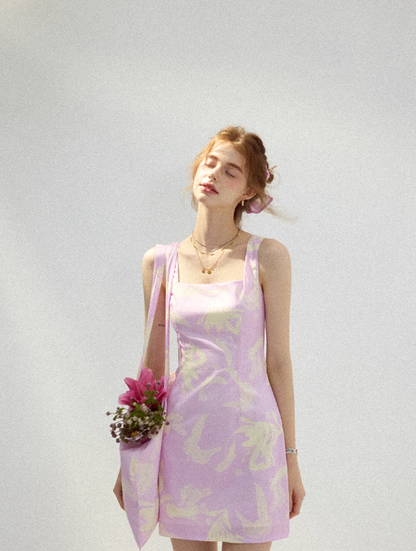 Light summer dream floral dress French suspender skirt holiday wear short skirt summer R3421