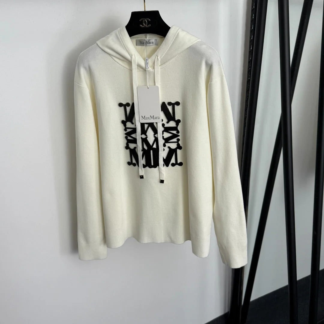 MAX MARA 25S HOODED LONG-SLEEVE KNIT SWEATSHIR 048