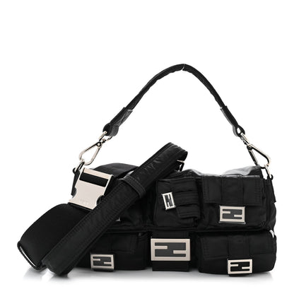 Econyl Cuoio Romano Multipocket Baguette Black