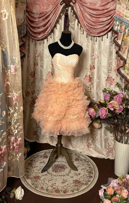 Pretty Homecoming Dress Sweetheart Tulle Cascade Prom Dress Back to School Outfits Party Dress  D6141