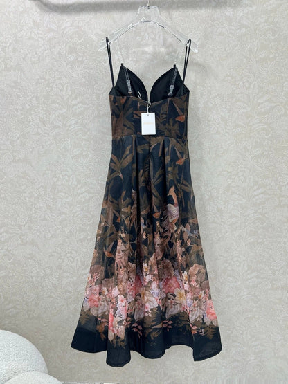 ZIMMERMANN STRAIGHT TUBE DRESS WITH HERRINGBONE PATTERN 269368