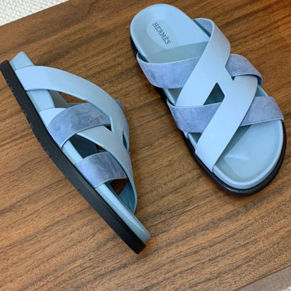 HM Kazimir Sandal Light Blue Suede Calfskin 293992