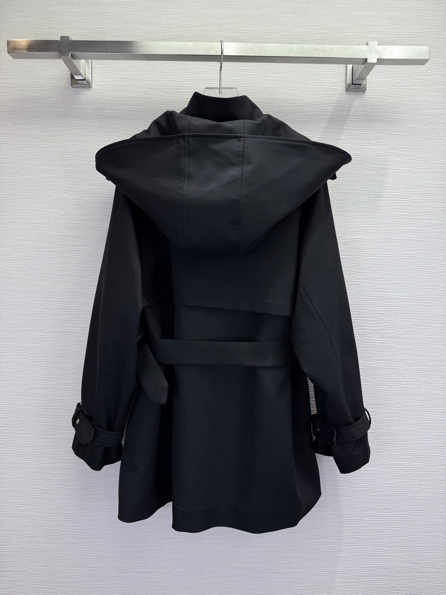 CD 25SS Removable Hooded Windbreaker With Belt Black Cotton 306559