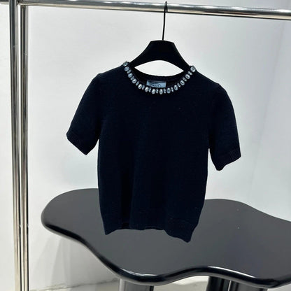 PRADA 25S BEADED CREW NECK SWEATER 313
