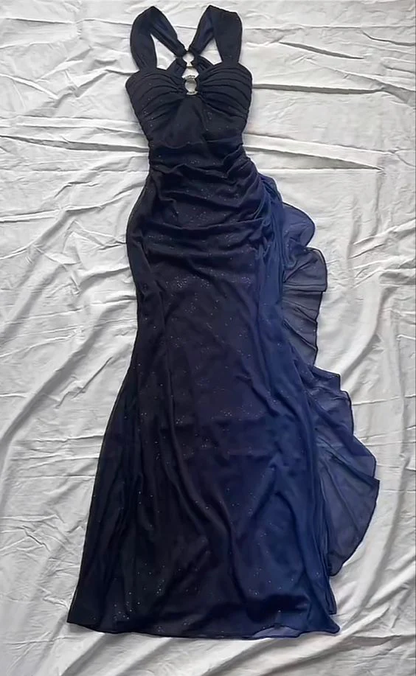 Sexy Ombre Purple Long Prom Dress Party Evening Gown cc1391