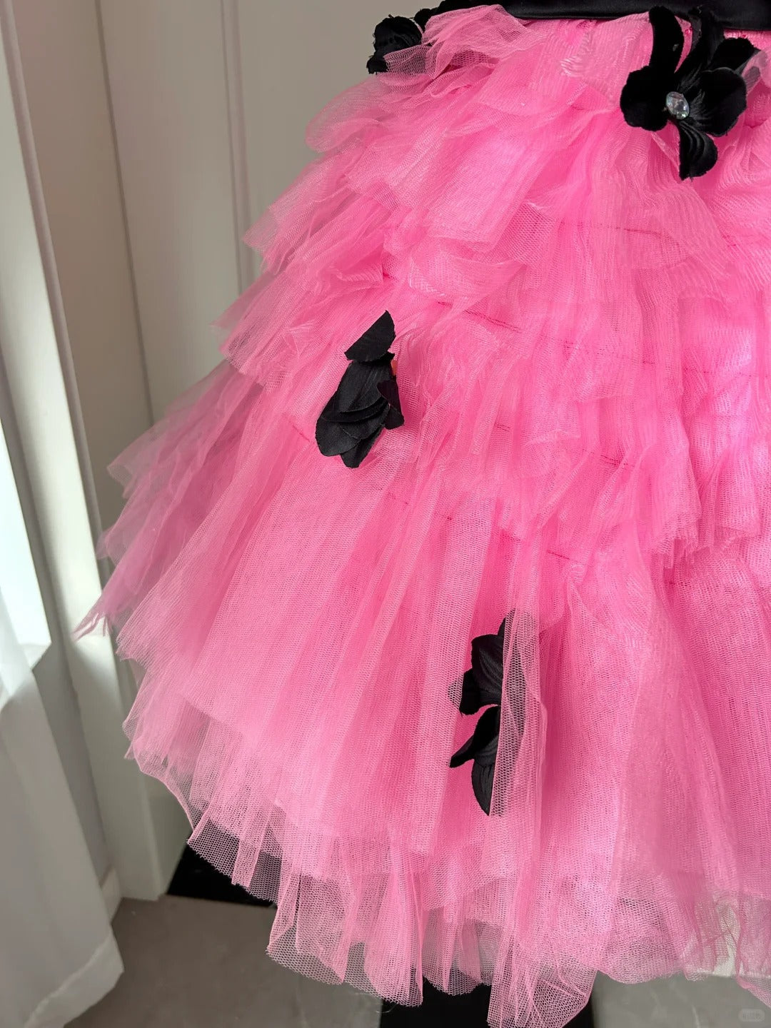 Pretty Homecoming Dress Strapless Flower Tulle Cascade Back to School Outfits Party Dress  D6479