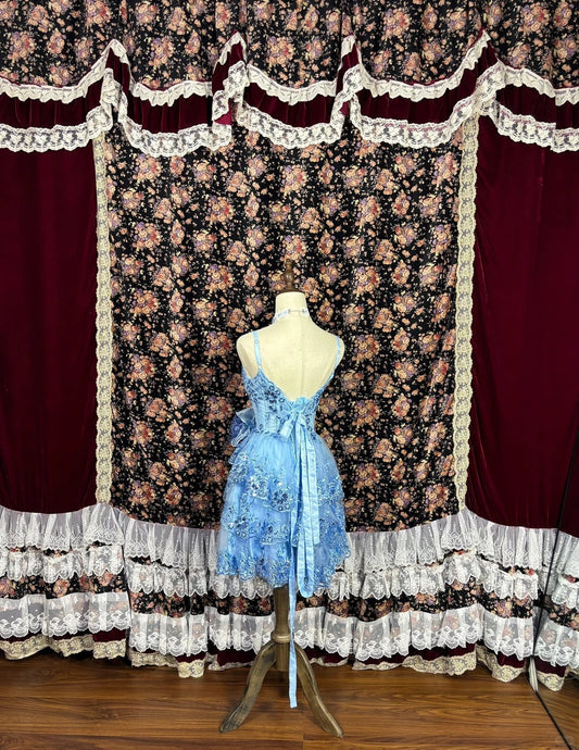 New Homecoming Dress Spaghetti Straps Lace Sequins Flower Prom Dress Back to School Outfits Party Dress  D6128