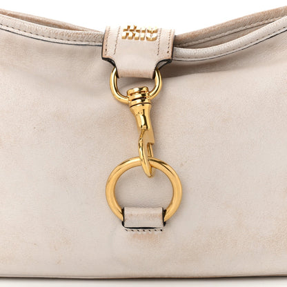 Nappa Old Hook Shoulder Bag Sabbia White