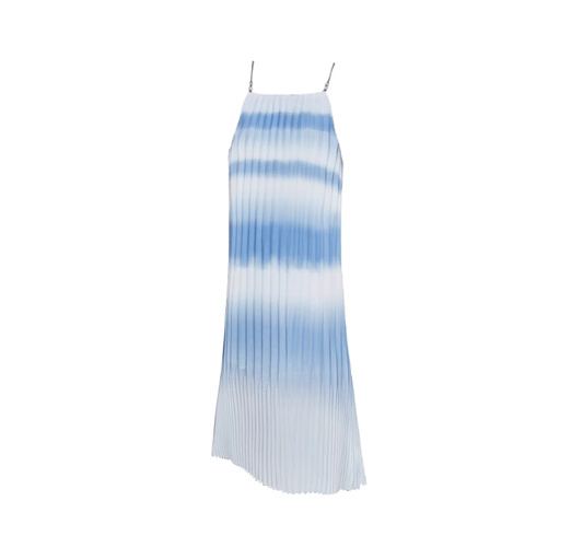 French blue gradient suspender dress 2025 new seaside holiday skirt wave skirt beach skirt R0169