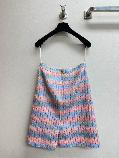CC Tweed Skirt Blue Pink Lanie Wool Polyamide 251953