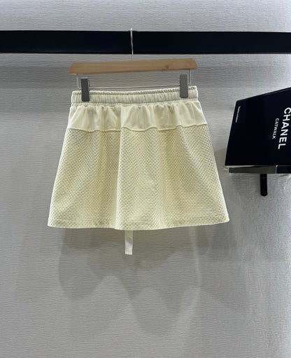 Moncle 25 Mest Vest High Waist Skirt Set Cream Cotton 248978