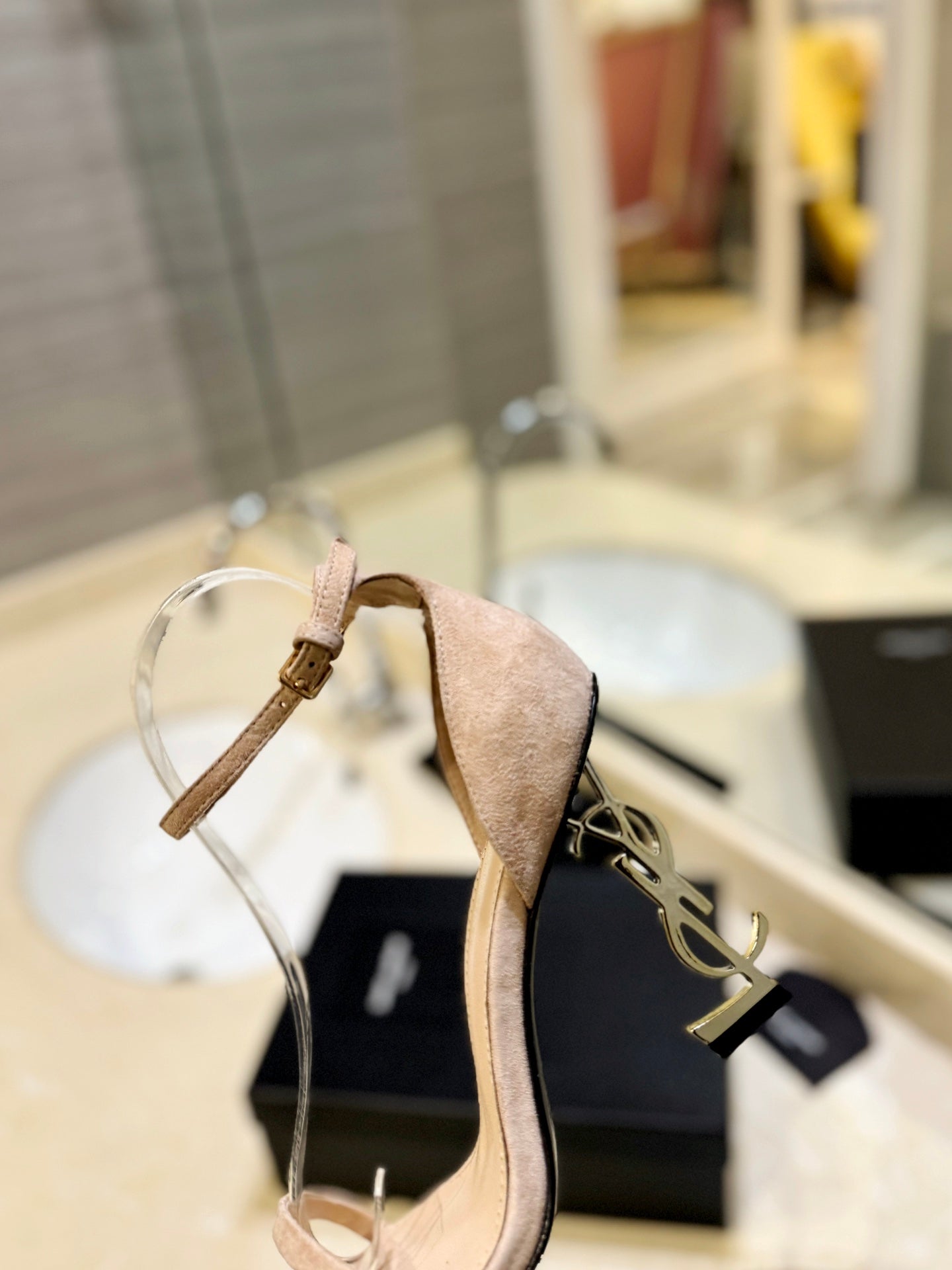 SL OPYUM SANDALS 105 CAMEL SUEDE