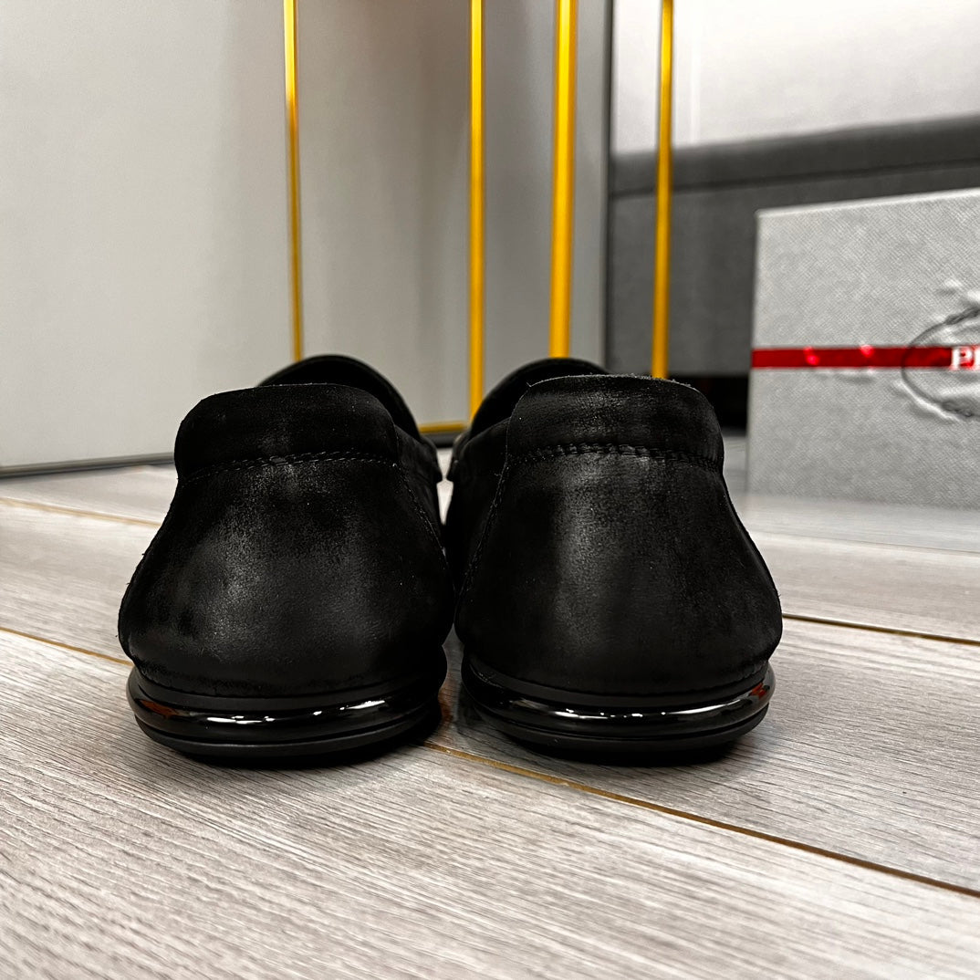 PRA LOAFER IN BLACK SUEDE CALFSKIN