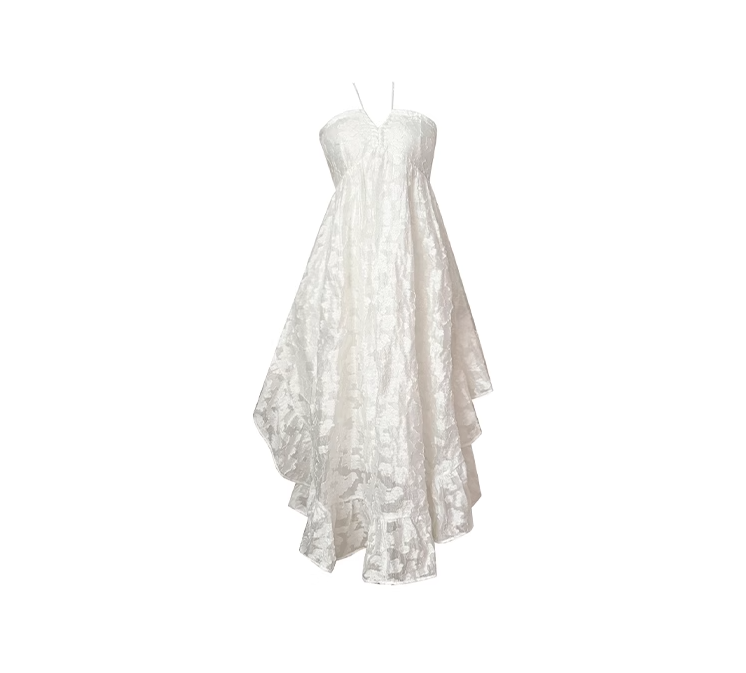 French holiday dress 2025 new style super fairy halter neck backless slim temperament long dress R0070