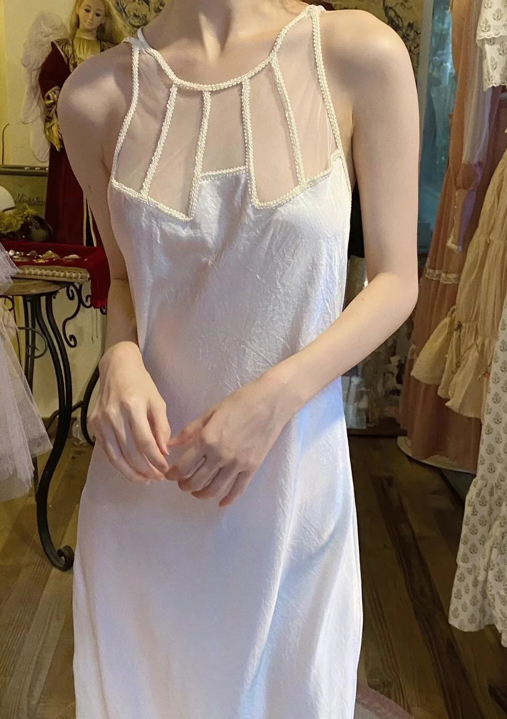 Sexy Prom Dress White Crew Neck Backless Gala Dress Birthday Party Dress Evening Dress  D4574