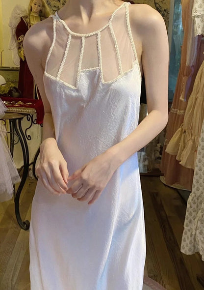 Sexy Prom Dress White Crew Neck Backless Gala Dress Birthday Party Dress Evening Dress  D4574
