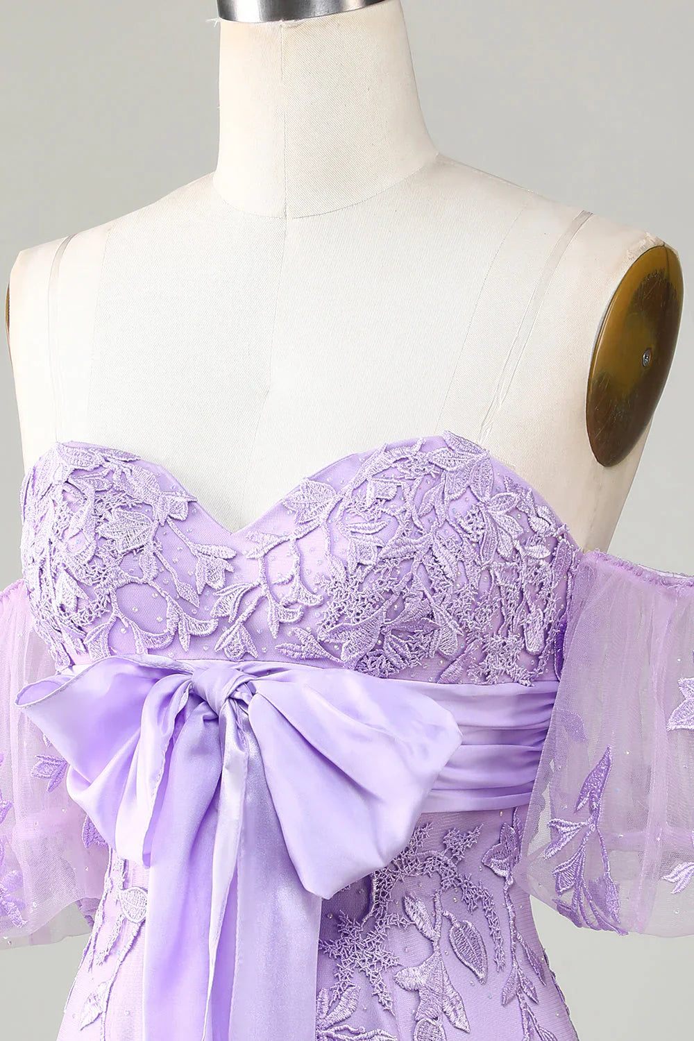 Sweetheart Lace Tight Mini Dress Lavender Homecoming Dress        S3667