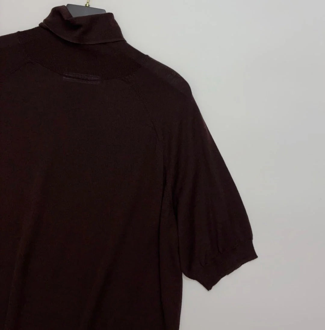 PRADA 25S SHORT-SLEEVE KNIT TURTLENECK 547