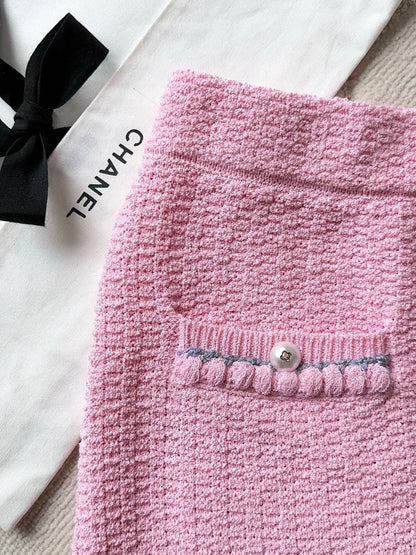 Chanel 25P Mini Skirt Pink Tweed 237296
