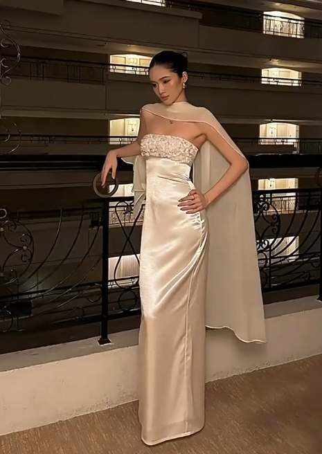 Minimalist Prom Dress Strapless Gala Dress Long Evening Dress Formal Dress   D4626