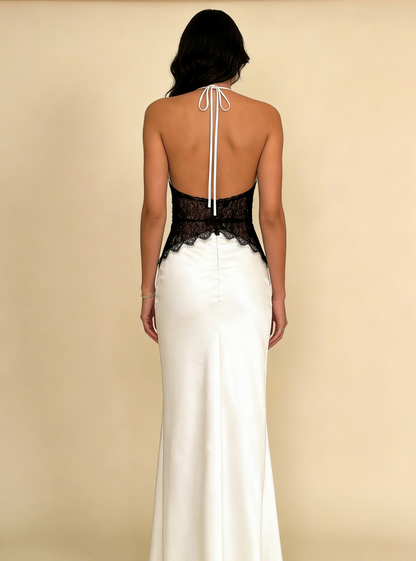 Pretty Prom Dress V-neck Backless Lace Long Evening Dress Gala Dress Party Dress   D4631