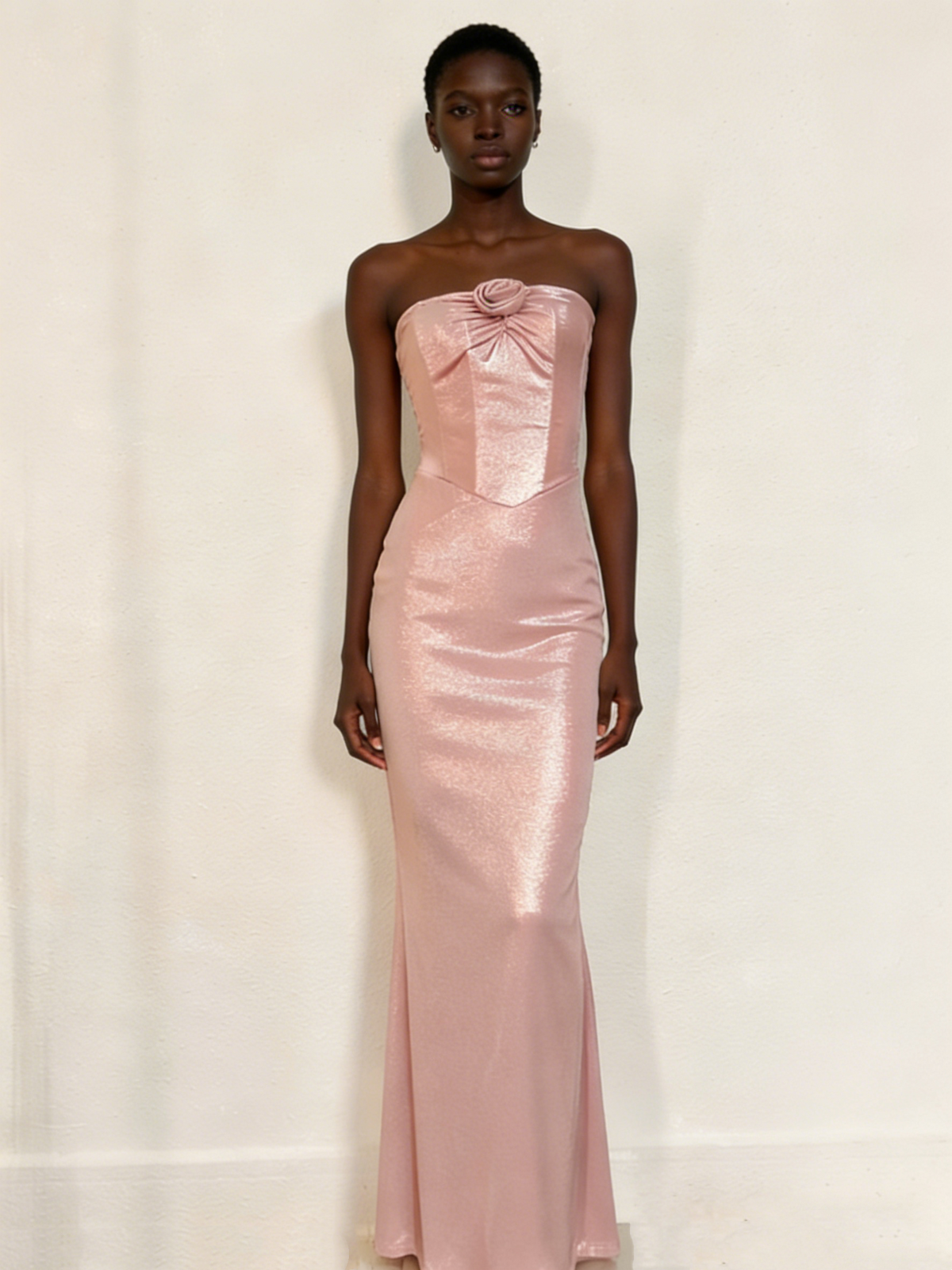 Minimalist Prom Dress Light Pink Strapless Gala Dress Birthday Party Dress Evening Dress   D4637