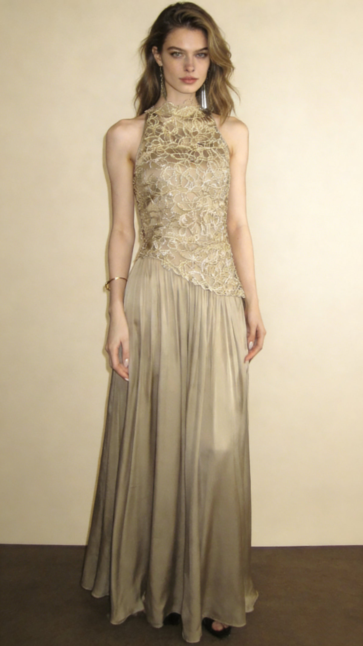 Charming Prom Dress A Line High-collar Pleated Cocktail Dress Evening Dress Wedding Guest Dress      D4645