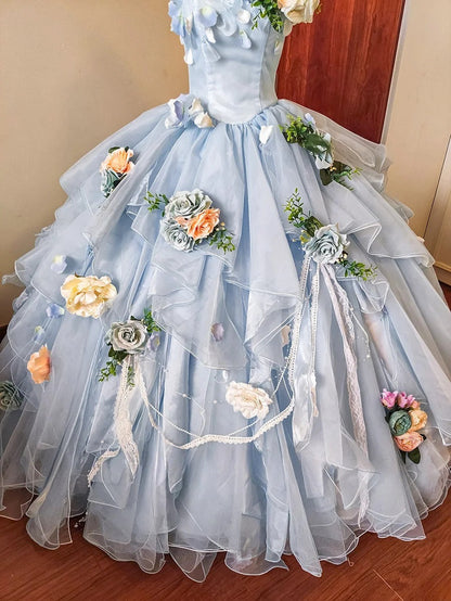 Charming Prom Dress Spaghetti Straps Pleated Tulle Evening Dress Quinceanera Dress Ball Gown      D4652