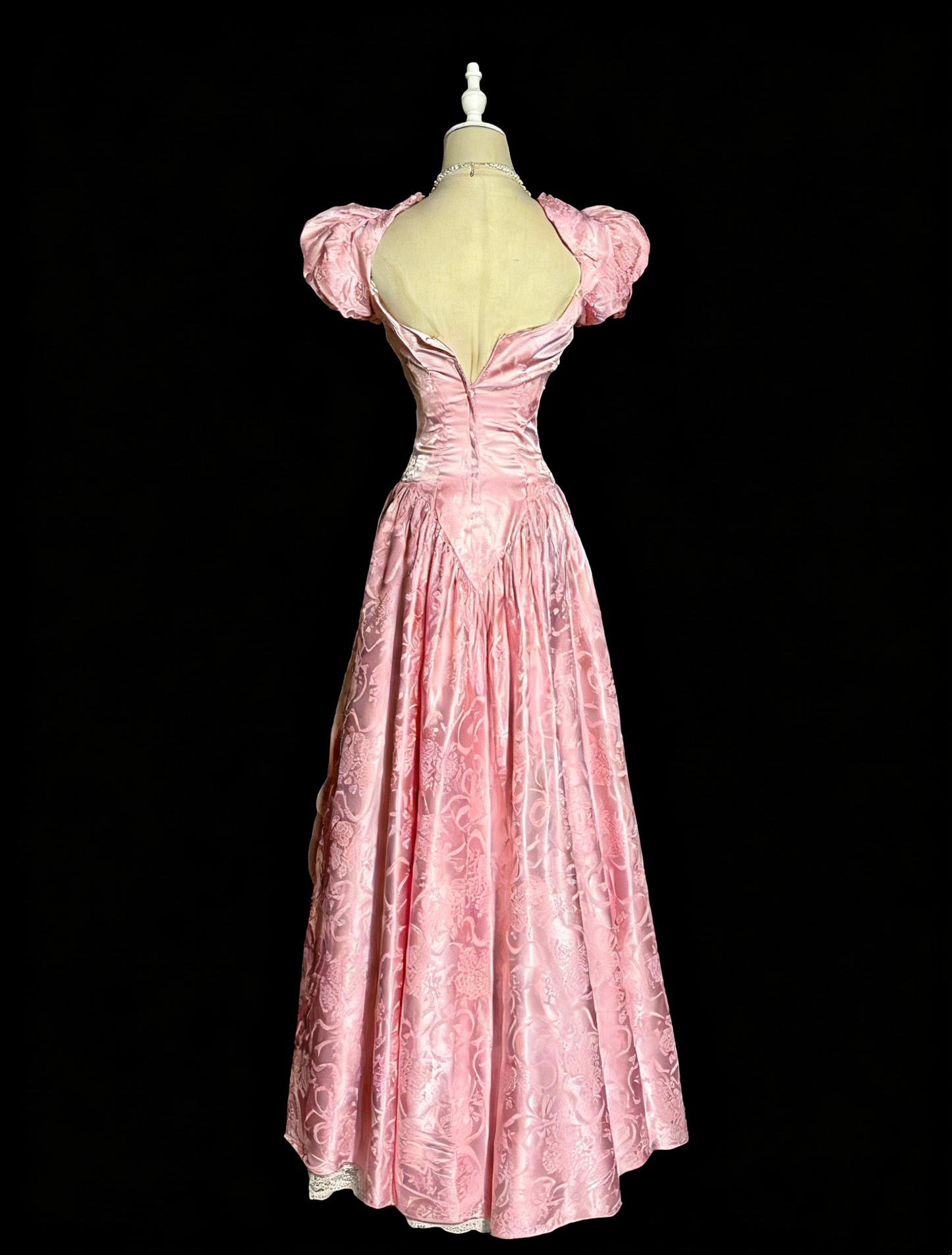Retro Prom Dress Pink Off Shoulder Pleated Lace Evening Dress Sweet 16 Dress Ball Gown      D4668