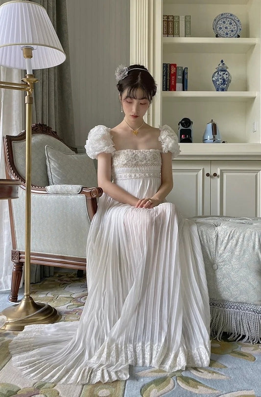 Charming Prom Dress Square Neck Pleated Imperial Dress Evening Dresses Formal Dress      D4682