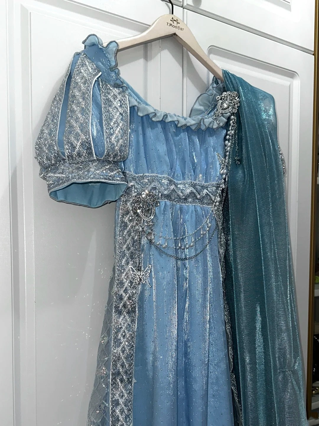 New Arrival Prom Dress Light Blue Square Neck Imperial Dress Evening Dresses Formal Dress      D4687