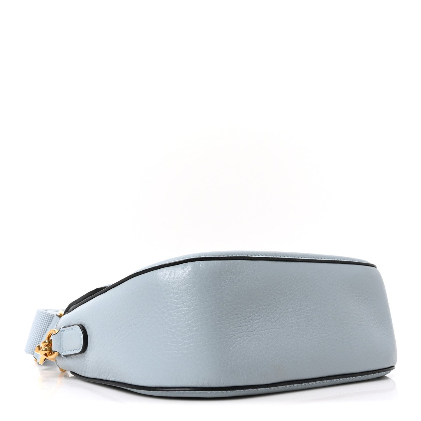 Pebbled Calfskin Vlogo Small Top Handle Shoulder Bag Blu Porcellana
