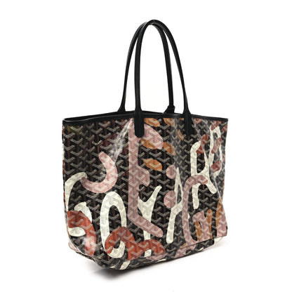 Goyardine Saint Louis Lettres Camouflage PM Black Pink Multicolor