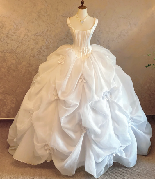 Ball Gown White Sweet 16 Birthday Dress Elegant Wedding Gowns