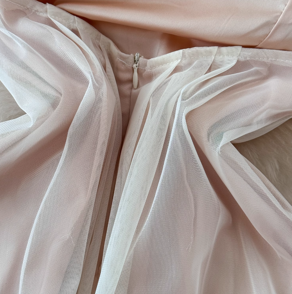 French style mesh suspender dress for women new style temperament waist slimming A-line long skirt R0373
