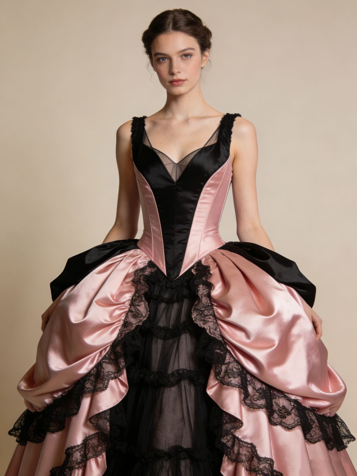 Chic Ball Gown Black Pink Straps Pleated Lace Prom Dresses Quinceanera Dress Evening Gala Gown      D4833
