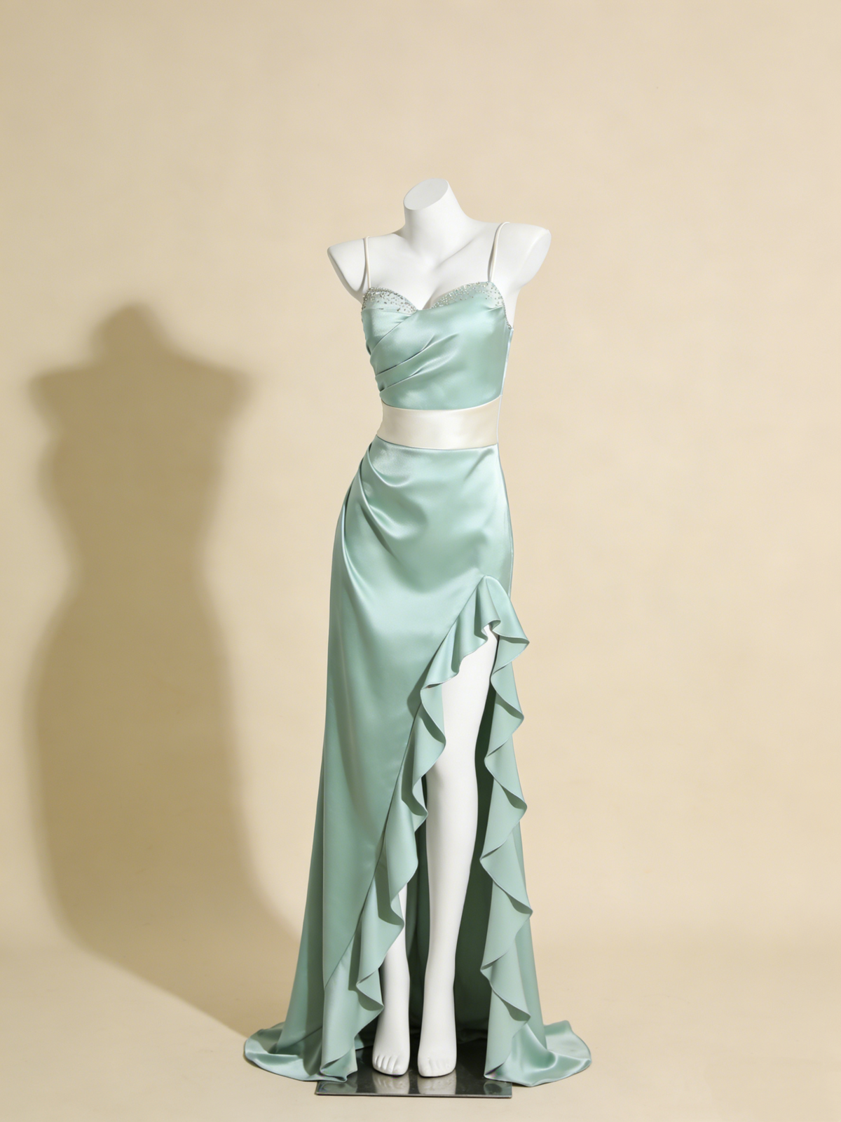 Pretty Prom Dress Satin Sweetheart Ruffle Gala Evening Gown Dress Birthday Party Outfits    D4871