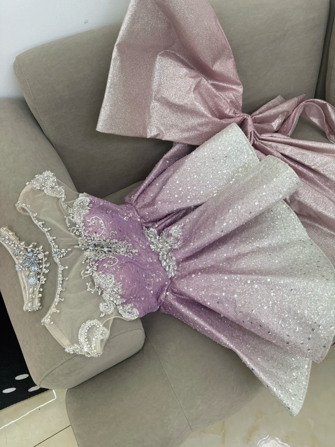 Shiny Homecoming Dress Ombre Crew Neck Pleated Short Back to School Prom Dress Birthday Outfits  D4877
